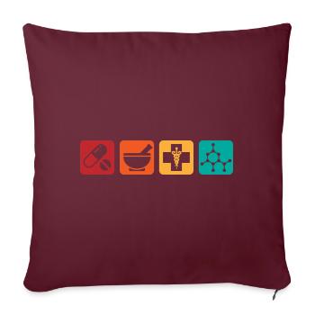 Pharmacie de cadeau de pharmacien - Housse de coussin décorative 45 x 45 cm - bordeaux - Devant