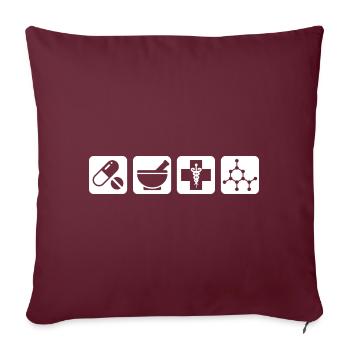 Pharmacie de cadeau de pharmacien - Housse de coussin décorative 45 x 45 cm - bordeaux - Devant