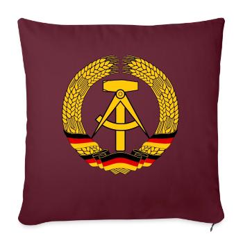 DDR Wappen - Sofakissenbezug 45 x 45 cm - Burgunderrot - Vorne