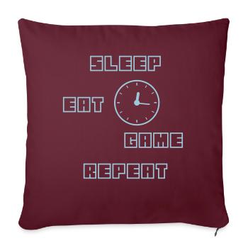 Mangez sommeil jeu Répétez le jeu ordinateur cadeau cadeau - Housse de coussin décorative 45 x 45 cm - bordeaux - Devant