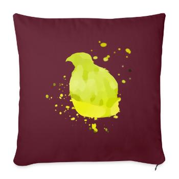 aquarelle de caille vert - Housse de coussin décorative 45 x 45 cm - bordeaux - Devant