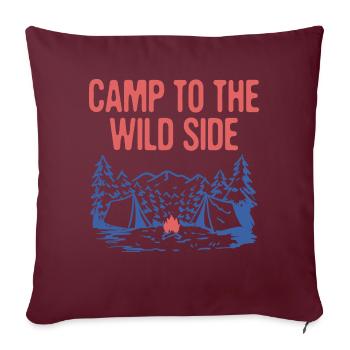 Camp to the Wild Side Camping Forest Camper Woods - Sofakissenbezug 45 x 45 cm - Burgunderrot - Vorne
