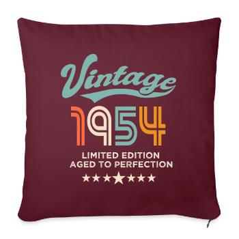 Né en 1954 Anniversaire 1954 70 ans - Housse de coussin décorative 45 x 45 cm - bordeaux - Devant