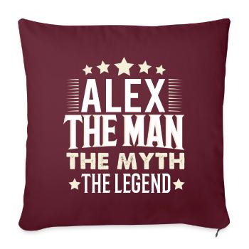 Alex - Housse de coussin décorative 45 x 45 cm - bordeaux - Devant