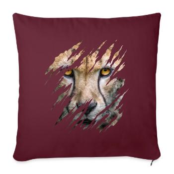 Guépard, marques de grattage, griffes, sauvage, gros chat, animal - Housse de coussin décorative 45 x 45 cm - bordeaux - Devant