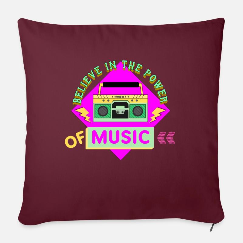 Glaube an die Kraft der Musik - Sofakissenbezug 45 x 45 cm - Burgunderrot