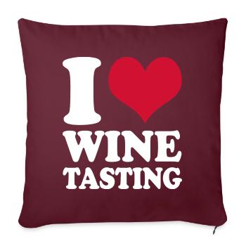 Buveur de vin Vin J’aime la dégustation de vin - Housse de coussin décorative 45 x 45 cm - bordeaux - Devant