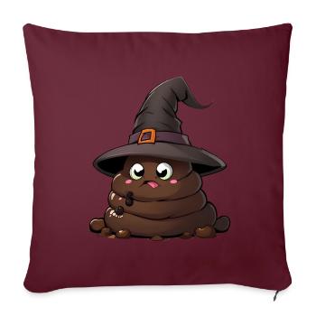 Funny Halloween poop pile with witch hat. - Sofa pillowcase 17,3'' x 17,3'' (45 x 45 cm) - burgundy - Front