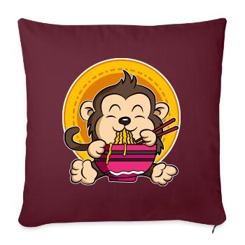 Ramen Life Motivational Singe Motiv Shirt Ramen Noodle - Housse de coussin décorative 45 x 45 cm - bordeaux - Devant