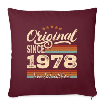 Original 1978 Vintage - Cadeau D’anniversaire 1978 - Housse de coussin décorative 45 x 45 cm - bordeaux - Devant