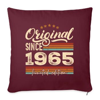 Original 1965 Vintage - Cadeau D’anniversaire 1965 - Housse de coussin décorative 45 x 45 cm - bordeaux - Devant