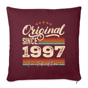 Original 1997 Vintage - Cadeau D’anniversaire 1997 - Housse de coussin décorative 45 x 45 cm - bordeaux - Devant