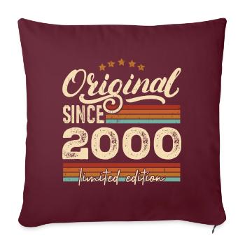 Original 2000 Vintage - Cadeau D’anniversaire 2000 - Housse de coussin décorative 45 x 45 cm - bordeaux - Devant