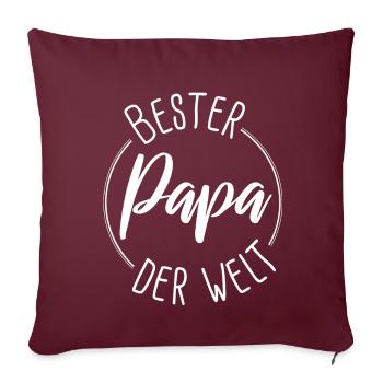 Le meilleur papa du monde cadeau - blanc - Housse de coussin décorative 45 x 45 cm - bordeaux - Devant