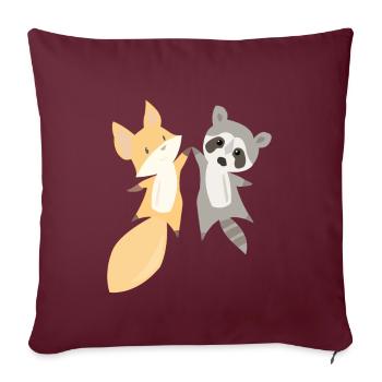 Raton laveur renard doux animaux doux amour des animaux cadeau - Housse de coussin décorative 45 x 45 cm - bordeaux - Devant