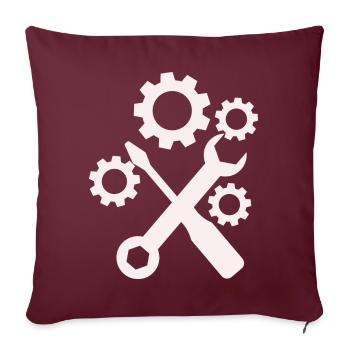Werkzeug - Schraubendreher Schrauber Bastler - Sofakissenbezug 45 x 45 cm - Burgunderrot - Vorne