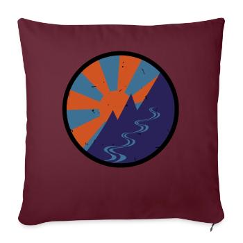 Montagne vintage - Housse de coussin décorative 45 x 45 cm - bordeaux - Devant