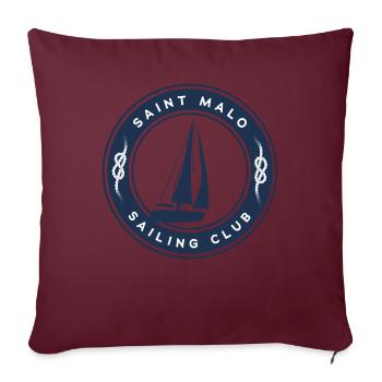Saint Malo voilier et nœuds - Housse de coussin décorative 45 x 45 cm - bordeaux - Devant