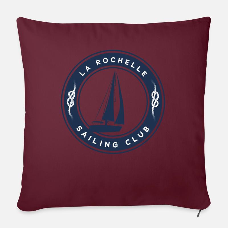 La Rochelle Voilier - Housse de coussin décorative 45 x 45 cm - bordeaux