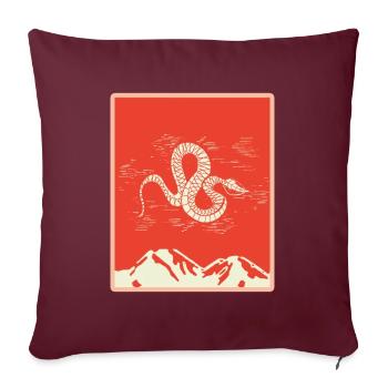 Schlange Tshirt - Sofakissenbezug 45 x 45 cm - Burgunderrot - Vorne