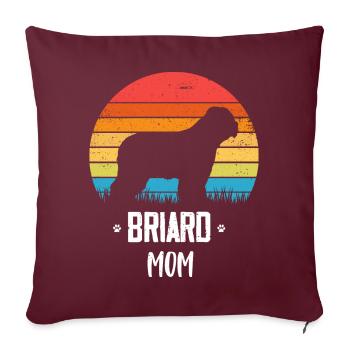 Briard - Berger de Brie - Briarden - Housse de coussin décorative 45 x 45 cm - bordeaux - Devant