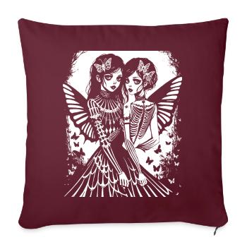 Fairycore Ästhetik Skeleton Fairy Goth Gothic G - Sofakissenbezug 45 x 45 cm - Burgunderrot - Vorne
