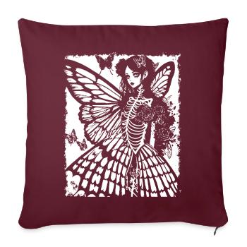 Fairycore Ästhetik Grunge Skelett Fee Goth G - Sofakissenbezug 45 x 45 cm - Burgunderrot - Vorne