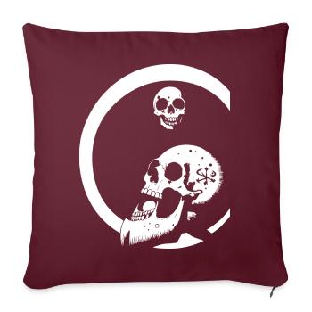 Horreur Crâne Crâne Art Crâne Gothique Heavy Metal - Housse de coussin décorative 45 x 45 cm - bordeaux - Devant