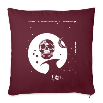 Horror Schädel Schädel Kunst Schädel Gothic Heavy Metal - Sofakissenbezug 45 x 45 cm - Burgunderrot - Vorne