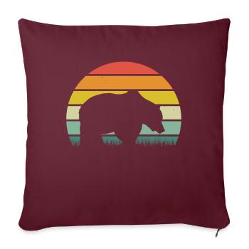 Ours, Ours, Grizzly, Ours brun - Housse de coussin décorative 45 x 45 cm - bordeaux - Devant
