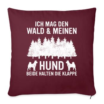 Baum Wald Bäume Natur Lustiger Spruch - Sofakissenbezug 45 x 45 cm - Burgunderrot - Vorne