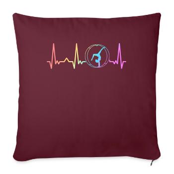 Rhönrad Gymnastique Gymnastique Roue Rhönräder - Housse de coussin décorative 45 x 45 cm - bordeaux - Devant