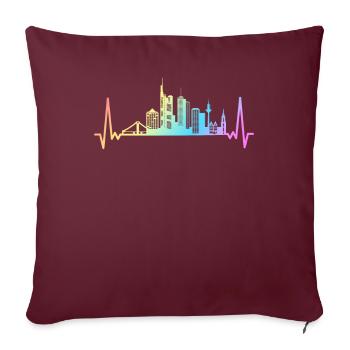 Frankfurt Hessen Deutschland Frankfurter - Sofakissenbezug 45 x 45 cm - Burgunderrot - Vorne