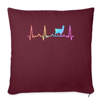 Alpaga Lama Alpaga Animal - Housse de coussin décorative 45 x 45 cm - bordeaux - Devant