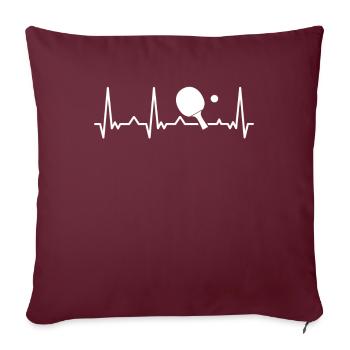 Tennis de table Ping-pong Joueur de tennis de table - Housse de coussin décorative 45 x 45 cm - bordeaux - Devant