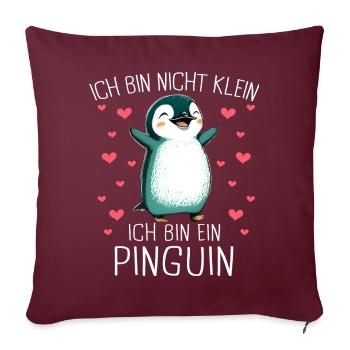Pinguin Zwergpinguine Kaiserpinguin - Sofakissenbezug 45 x 45 cm - Burgunderrot - Vorne