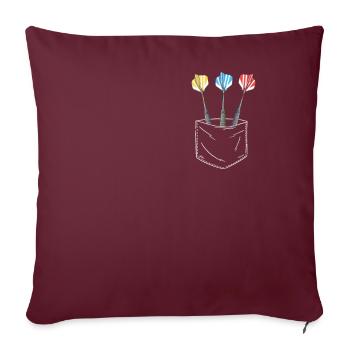 Fléchettes Fléchettes Joueur de fléchettes Fléchettes - Housse de coussin décorative 45 x 45 cm - bordeaux - Devant