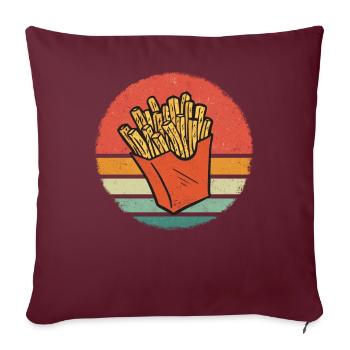 Frites frites restauration rapide - Housse de coussin décorative 45 x 45 cm - bordeaux - Devant