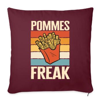 Frites frites restauration rapide - Housse de coussin décorative 45 x 45 cm - bordeaux - Devant