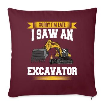 Conducteur de pelle hydraulique Travaux de chantier - Housse de coussin décorative 45 x 45 cm - bordeaux - Devant
