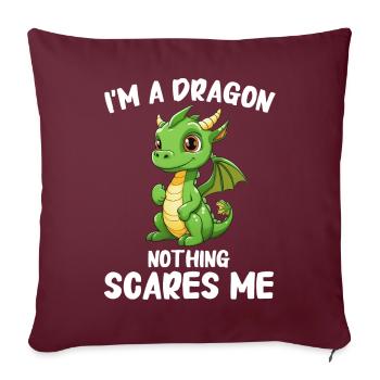 Drache Mystisch Drachen Fantasie - Sofakissenbezug 45 x 45 cm - Burgunderrot - Vorne