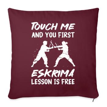 Eskrima Escrima Combattant d’arts martiaux philippins FMA - Housse de coussin décorative 45 x 45 cm - bordeaux - Devant