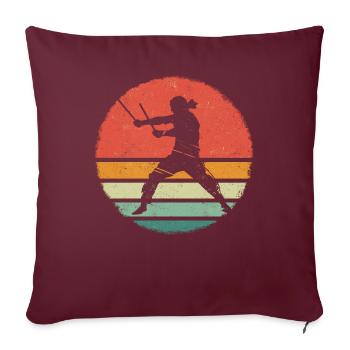 Eskrima Escrima Combattant d’arts martiaux philippins FMA - Housse de coussin décorative 45 x 45 cm - bordeaux - Devant