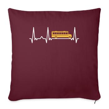 Chauffeur d’autobus Autobus scolaire - Housse de coussin décorative 45 x 45 cm - bordeaux - Devant