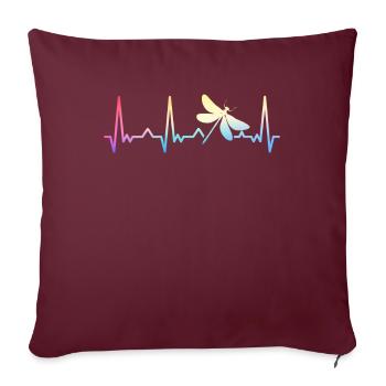 libellule libellules insectes nature - Housse de coussin décorative 45 x 45 cm - bordeaux - Devant