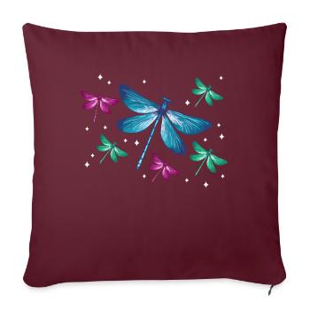 Libellule Libellules Insectes Nature - Housse de coussin décorative 45 x 45 cm - bordeaux - Devant