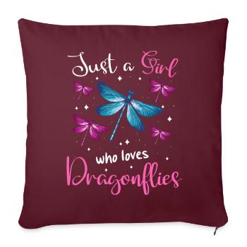 Libellule Libellules Insectes Nature - Housse de coussin décorative 45 x 45 cm - bordeaux - Devant