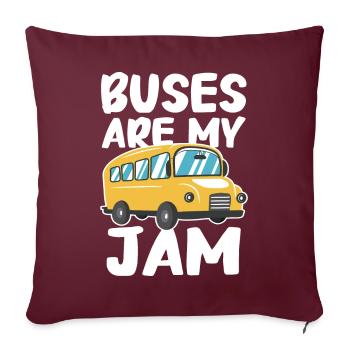 Chauffeur d’autobus Autobus scolaire - Housse de coussin décorative 45 x 45 cm - bordeaux - Devant