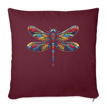 libellule libellules insectes nature - Housse de coussin décorative 45 x 45 cm - bordeaux - Devant