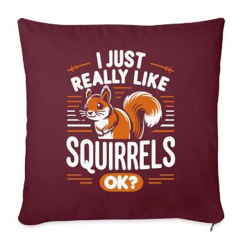 Écureuil, Animal, Rongeur - Housse de coussin décorative 45 x 45 cm - bordeaux - Devant